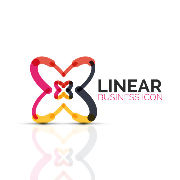 抽象的花或星形线形细线图标图片下载