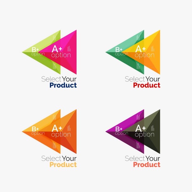 一套三角形选项信息图布局图片下载