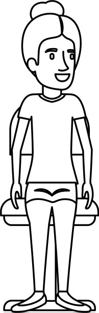 单色剪影的女人与收集的头发图片下载