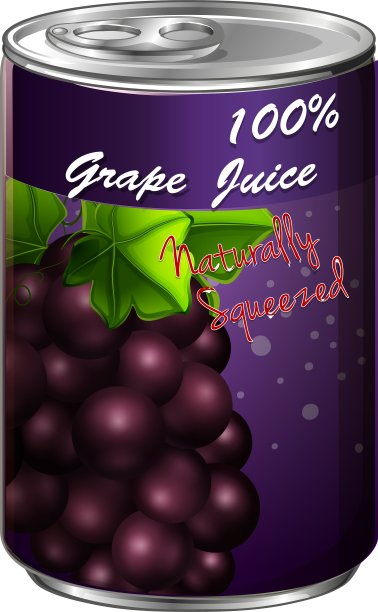 铝罐内的葡萄汁图片下载