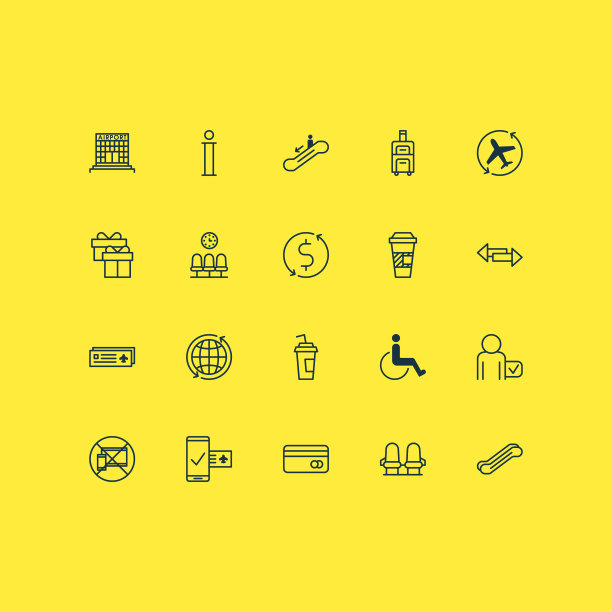 机场图标集楼梯升降机图片下载