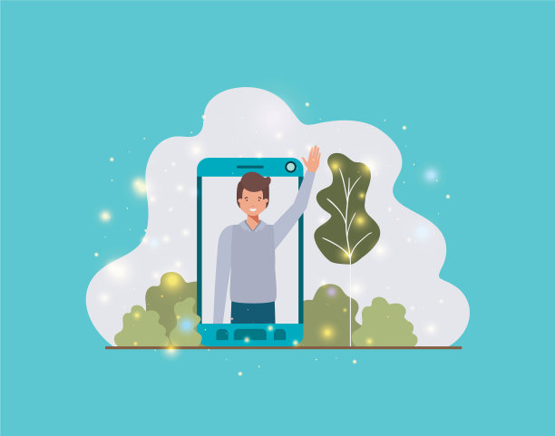 风景上的智能手机男人图片下载