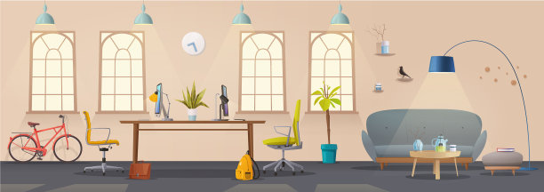 客厅和办公室内部图片下载