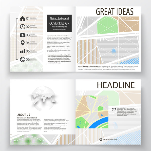 业务模板为方形双折页宣传册图片下载