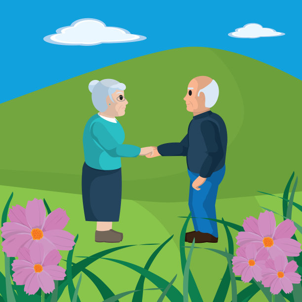 可爱的祖父母夫妇卡通图片下载