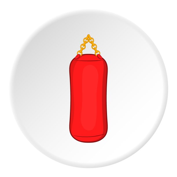 红色体育梨图标卡通风格图片下载