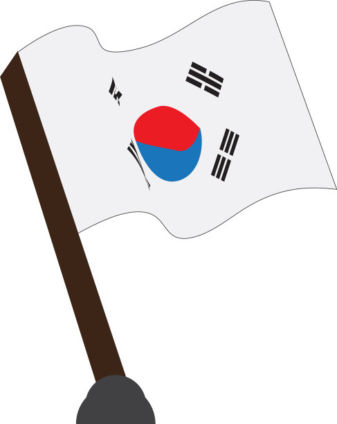孤立的韩国国旗图片下载