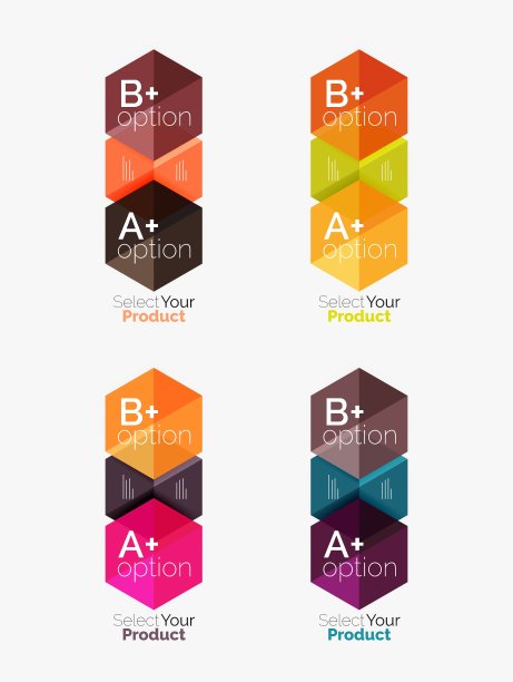 带有文本和选项的信息图模板集图片下载