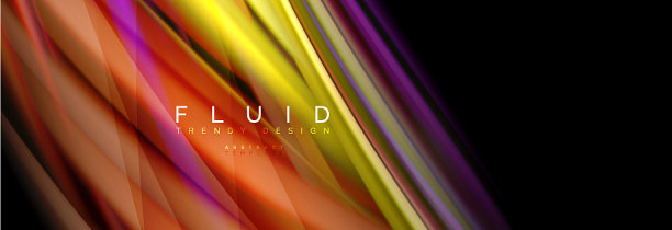 波浪流体流动的颜色运动效果图片下载