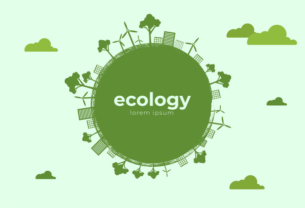 绿色生态生活扁平化艺术风格图片下载