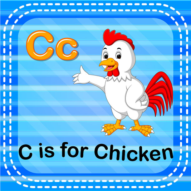 识字卡片上的字母c代表小鸡图片下载
