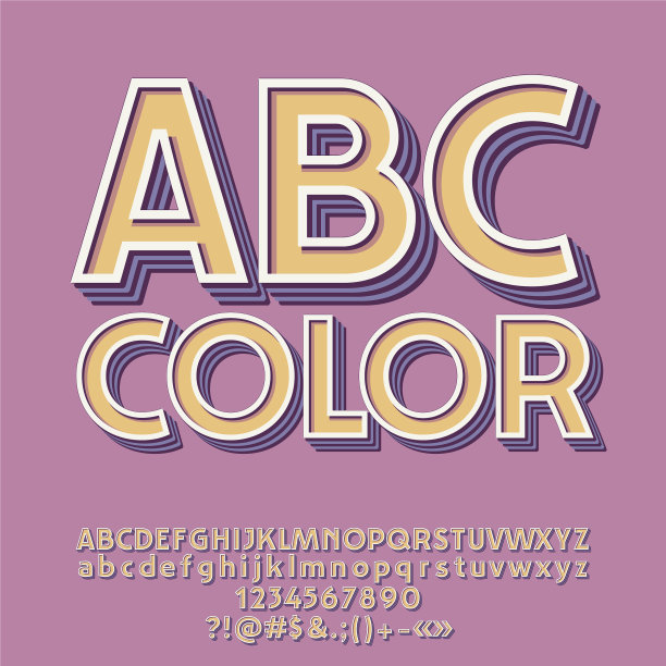 复古风格的字母表图片下载