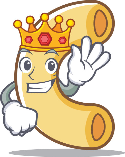 卡通风格的通心粉王吉祥物图片下载