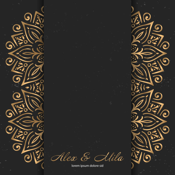 奢华的金曼荼罗图案图片下载