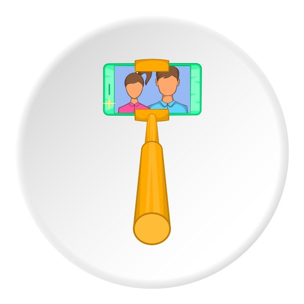 自拍杆图标上的智能手机照片图片下载