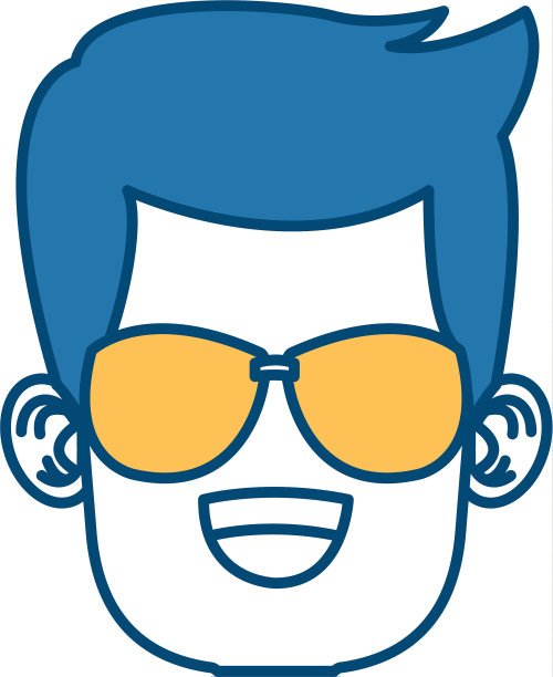 戴墨镜的男孩卡通图片下载