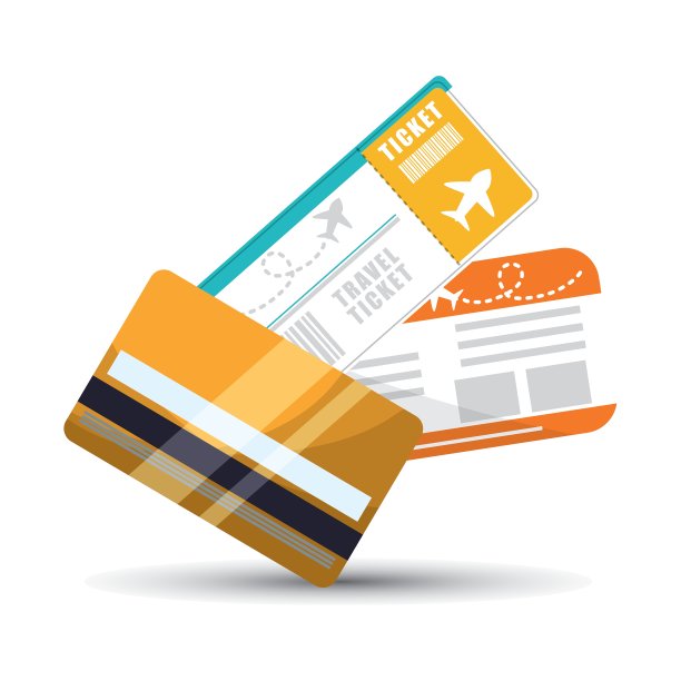 旅行信用卡机票平面图图片下载