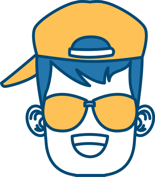 戴墨镜的男孩卡通图片下载