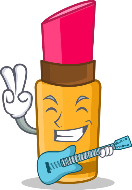 用吉他口红搭配卡通人物风格图片下载
