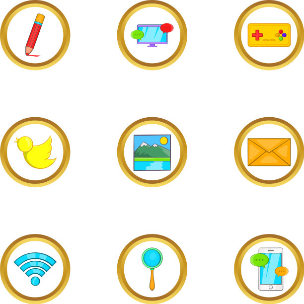 网页免费时间图标设置卡通风格图片下载