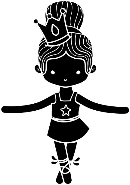 轮廓女孩练习表演芭蕾舞与发髻图片下载