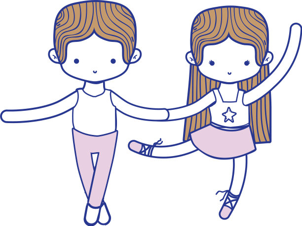 丰富多彩的情侣与专业人士练习芭蕾舞图片下载