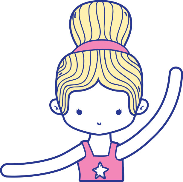 五颜六色的女孩用发髻设计练习芭蕾舞图片下载