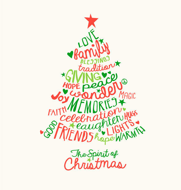 圣诞树手写贺卡图片下载