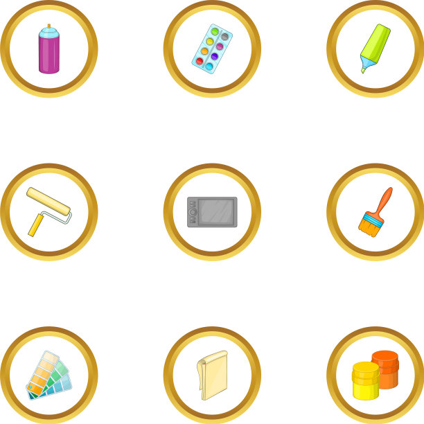 电脑绘图图标设置卡通风格图片下载