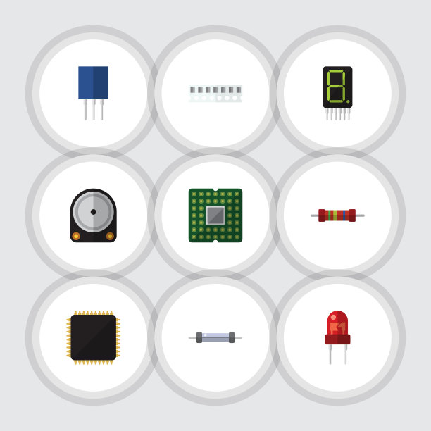 CPU显示电阻的平面图标装置图片下载