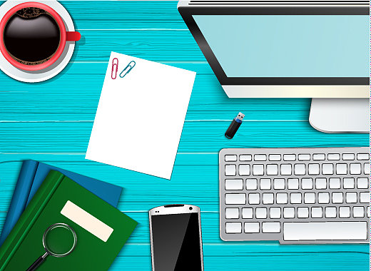 工作场所办公室俯视图背景图片下载