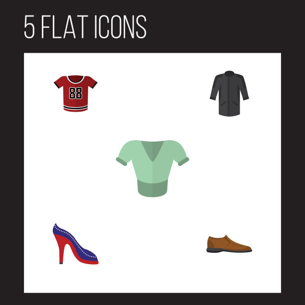 平图标服装套统一的高跟鞋图片下载