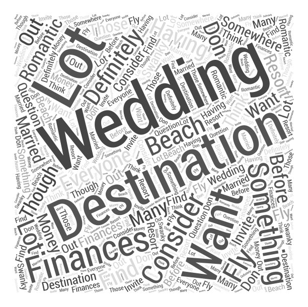 目的地婚礼词云概念图片下载