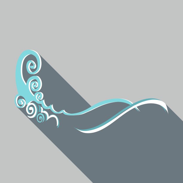 泡沫波浪图标平坦风格图片下载