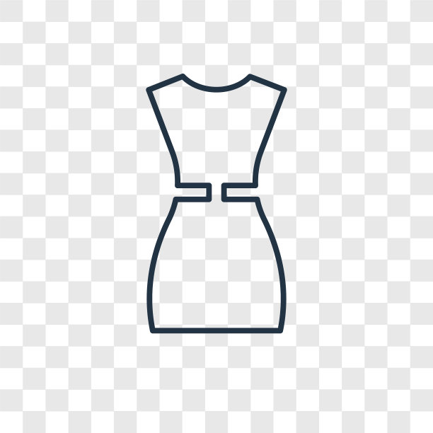 女性服饰概念线性孤立上的图标图片下载