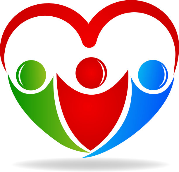 友情爱情心形标志设计图片下载