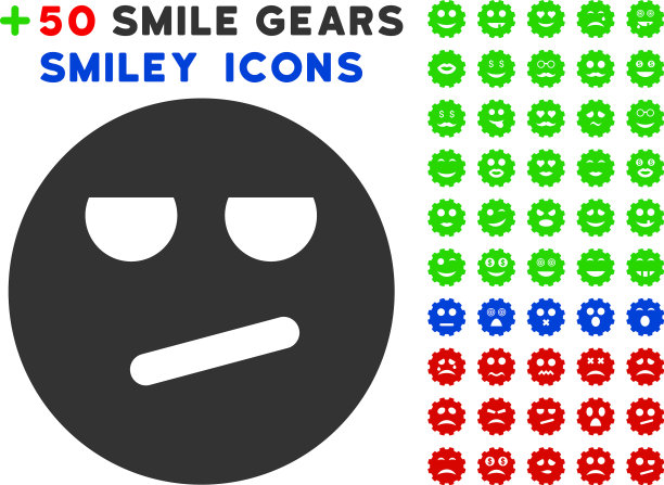 无聊的笑脸图标与奖金微笑设置图片下载
