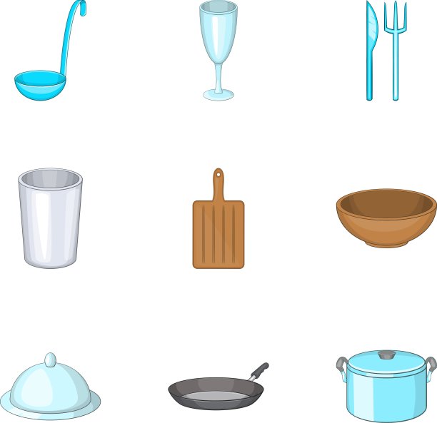 菜肴图标设置卡通风格图片下载