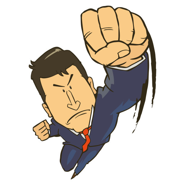 插图商人跳跃在英雄的姿势。图片下载