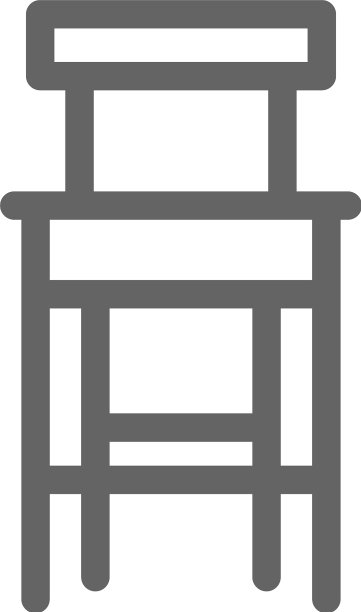 简约吧台凳线条图标符号和标志图片下载