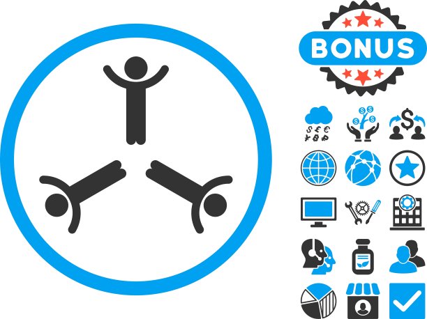 手与奖金男人扁平图标图片下载