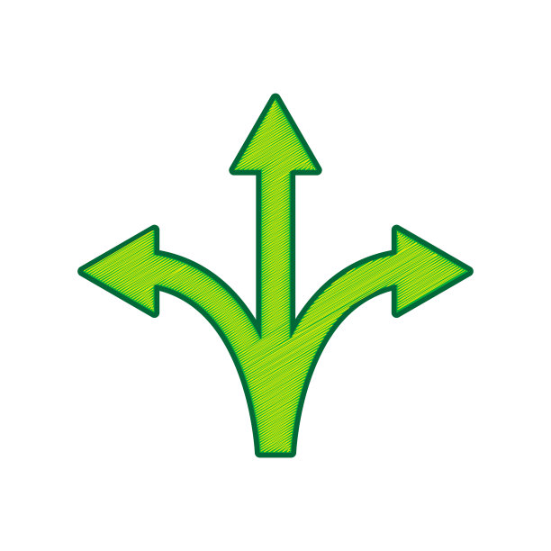 三个方向的箭头标志柠檬图片下载