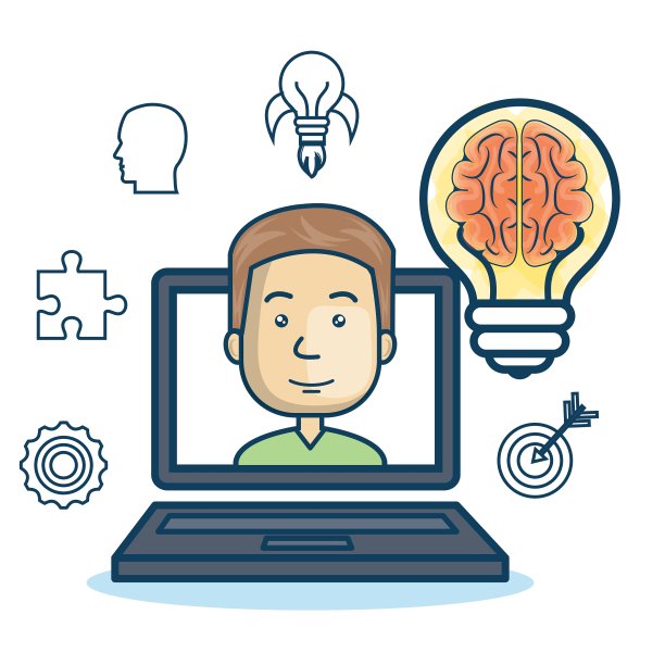 笔记本电脑人教育在线概念图片下载