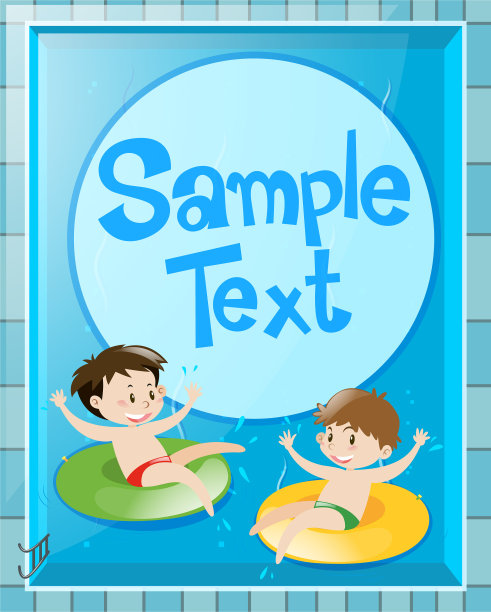 孩子们在泳池里的纸设计图片下载