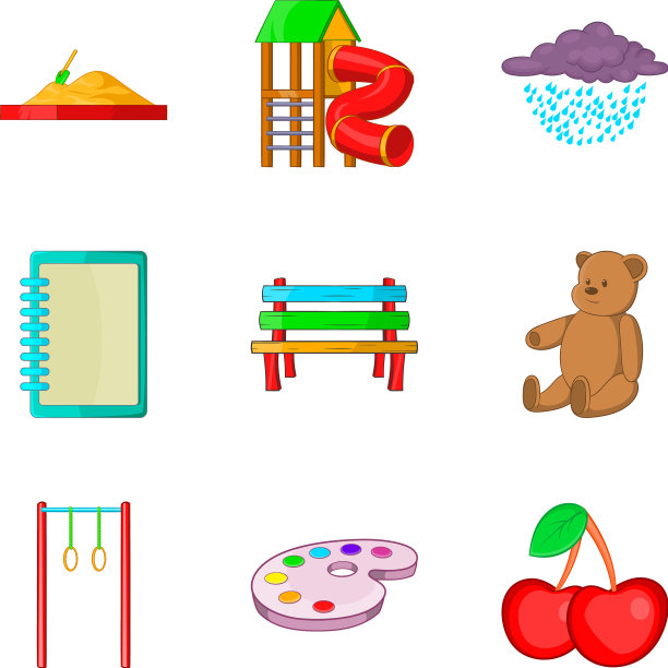 会见儿童图标设置卡通风格图片下载