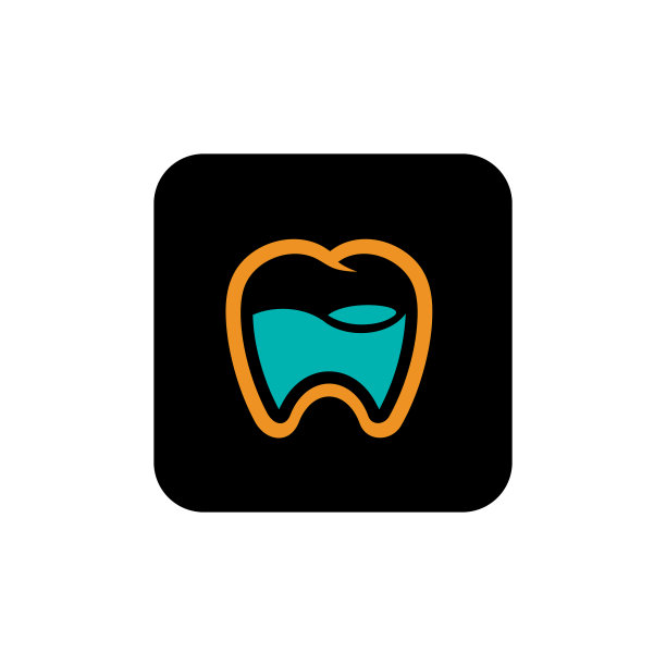 牙科图标上的黑色方形背景图片下载