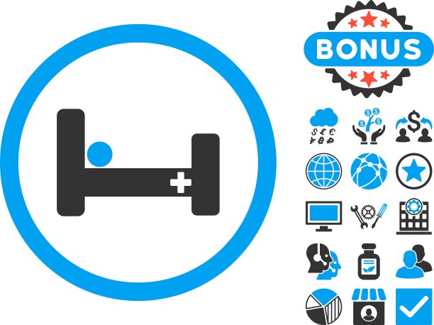 医院病床平面图标与奖金图片下载