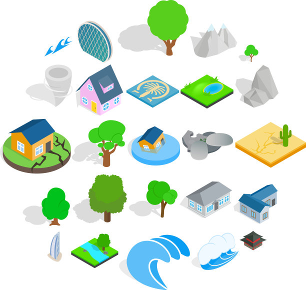 块图标设置卡通风格图片下载