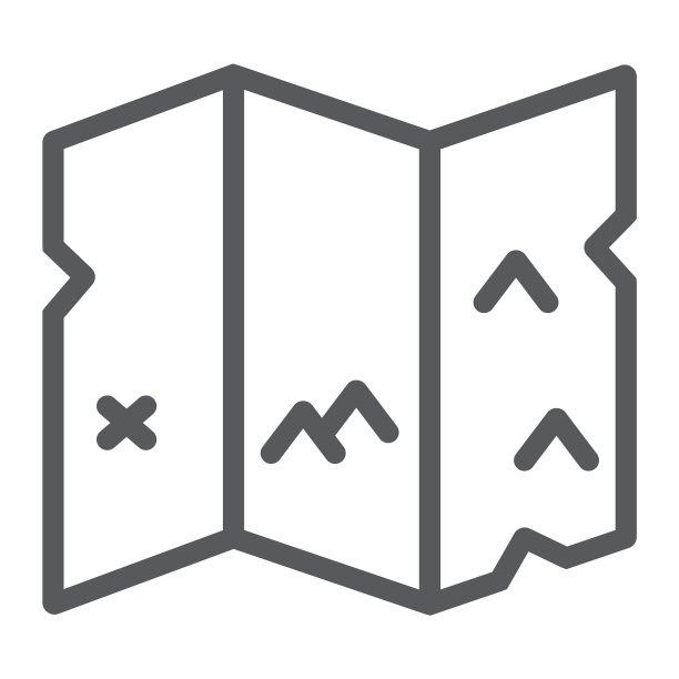 地图线条图标，旅行和旅游方向标志图片下载