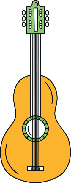 吉他乐器孤立图标图片下载